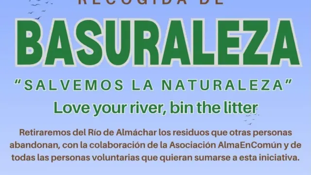 El Ayuntamiento de Almáchar y AlmaEnComún impulsan una recogida de residuos bajo el lema 'Salvemos la naturaleza'